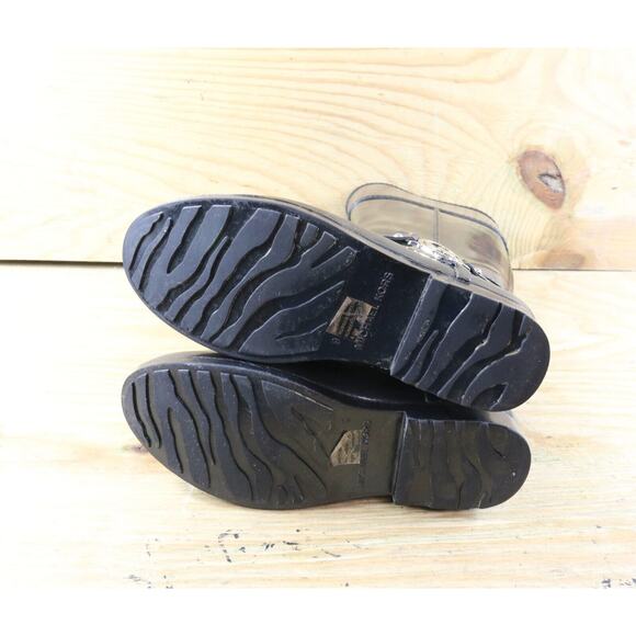 Michael Kors Boots Womens 9M Black Brown Multi Fulton Harness Rain Boots Tall - Picture 5 of 10